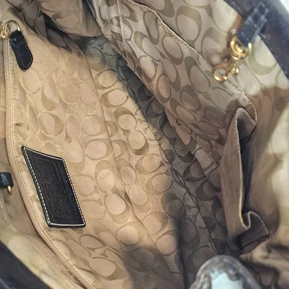 Coach Hamptons Leather Shoulder Bag Black Braided Strap Tassel Vintage - Picture 15 of 16